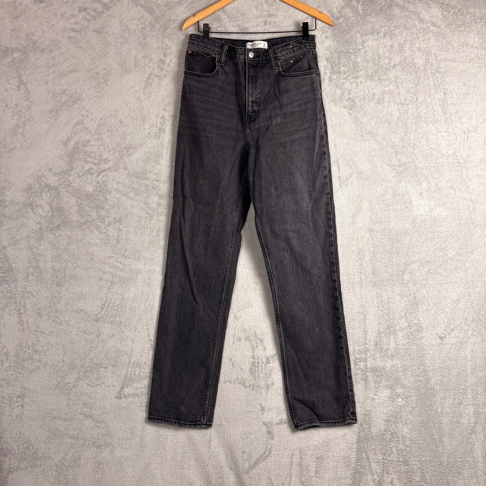 Abercrombie & Fitch The 90s Straight Ultra High Rise Jeans Faded Black 29 8L